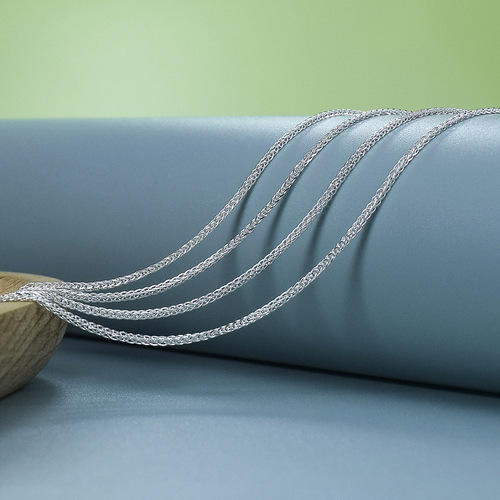 S999 Solid Silver Necklace 25 Chopin Pure Silver Necklace Dream Shattered Geometric Chopin Layered Lock Bone Necklace Versatile Extending Chain