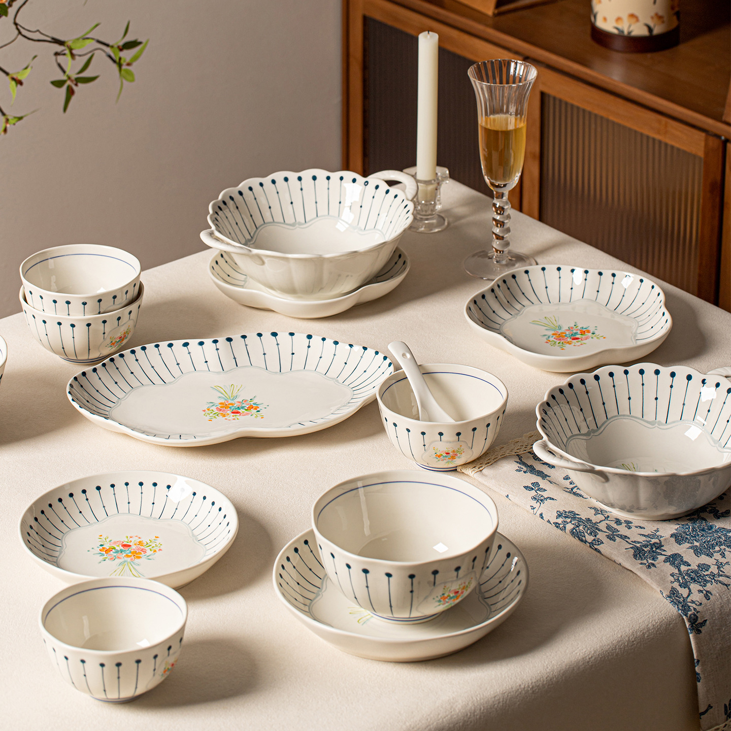 Conjunto de cubiertos retro japonés, nuevos platos de cerámica de alta calidad, platos y platos, regalos de mudanza de casa