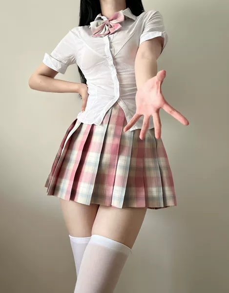 Shirt, skirt, bow tie