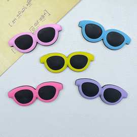 卡通园框小墨镜太阳镜PVC软胶贴片diy发夹手机壳洞洞鞋冰箱贴批发