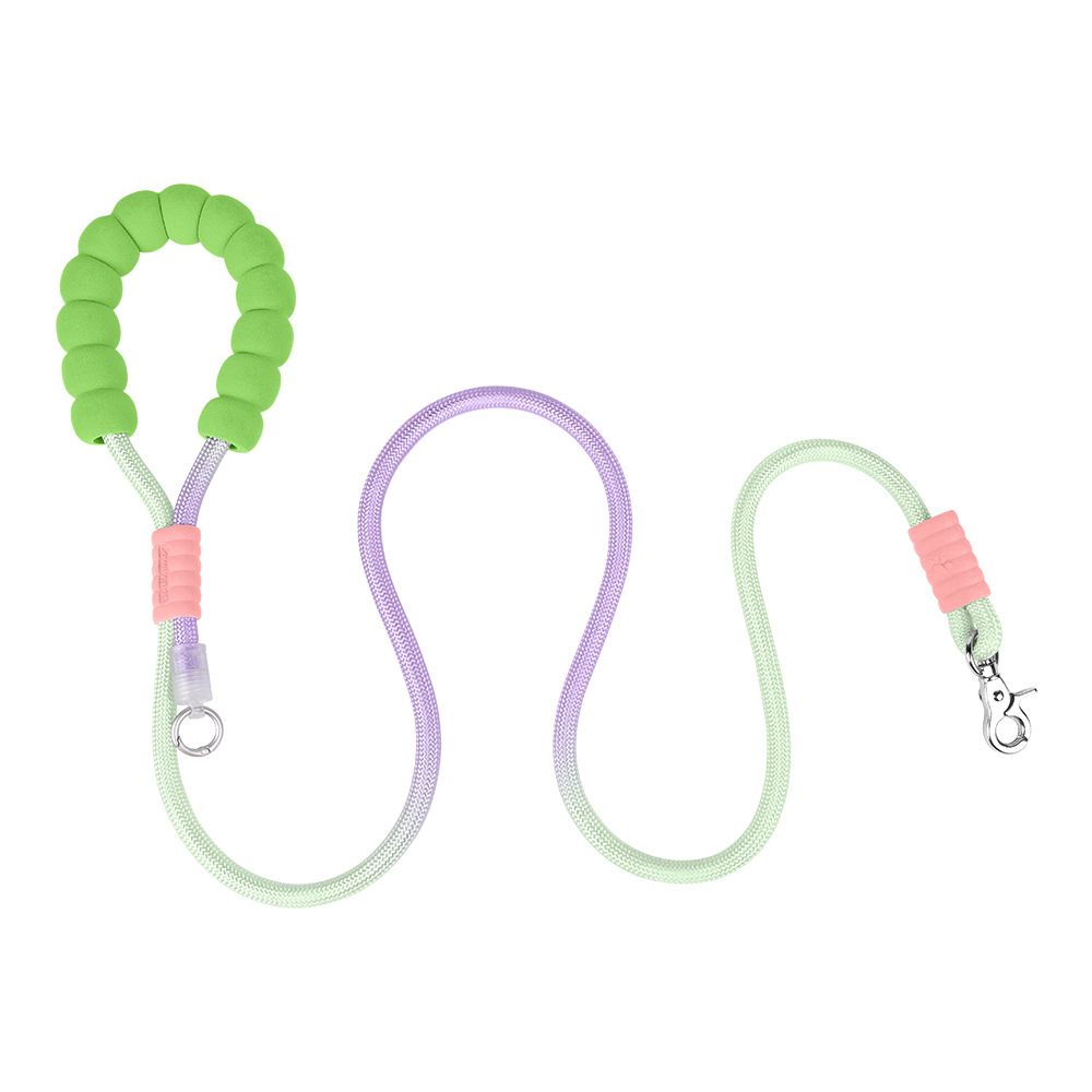 Cuerdas de tracción de dopamina de color se pueden colgar bolsas de mierda de perro cómodas espuma agarre cuerda de perro de montaña resistente al desgaste para caminar cuerda de perro