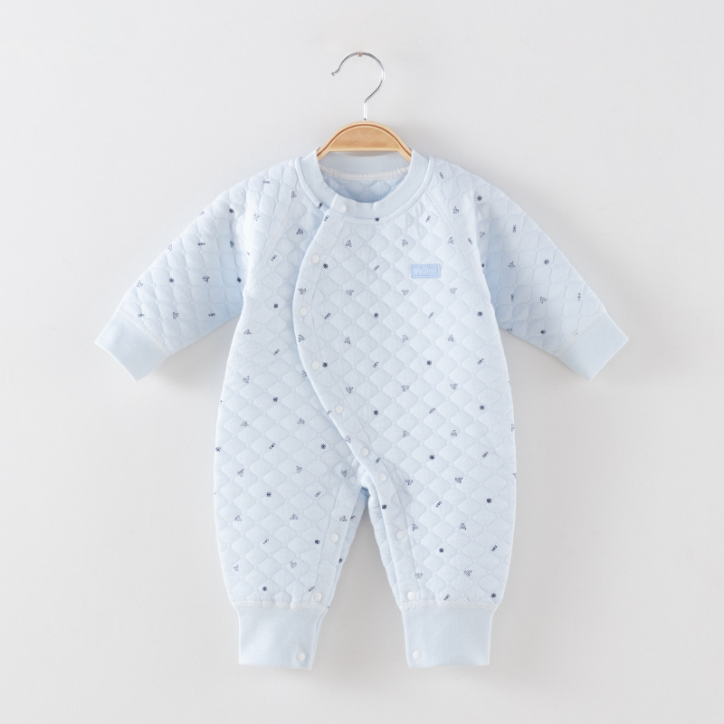 Bebé recién nacido vaina algodón recién nacido bebé primavera y otoño invierno ropa manga larga tocando fondo sin hueso mono mameluco