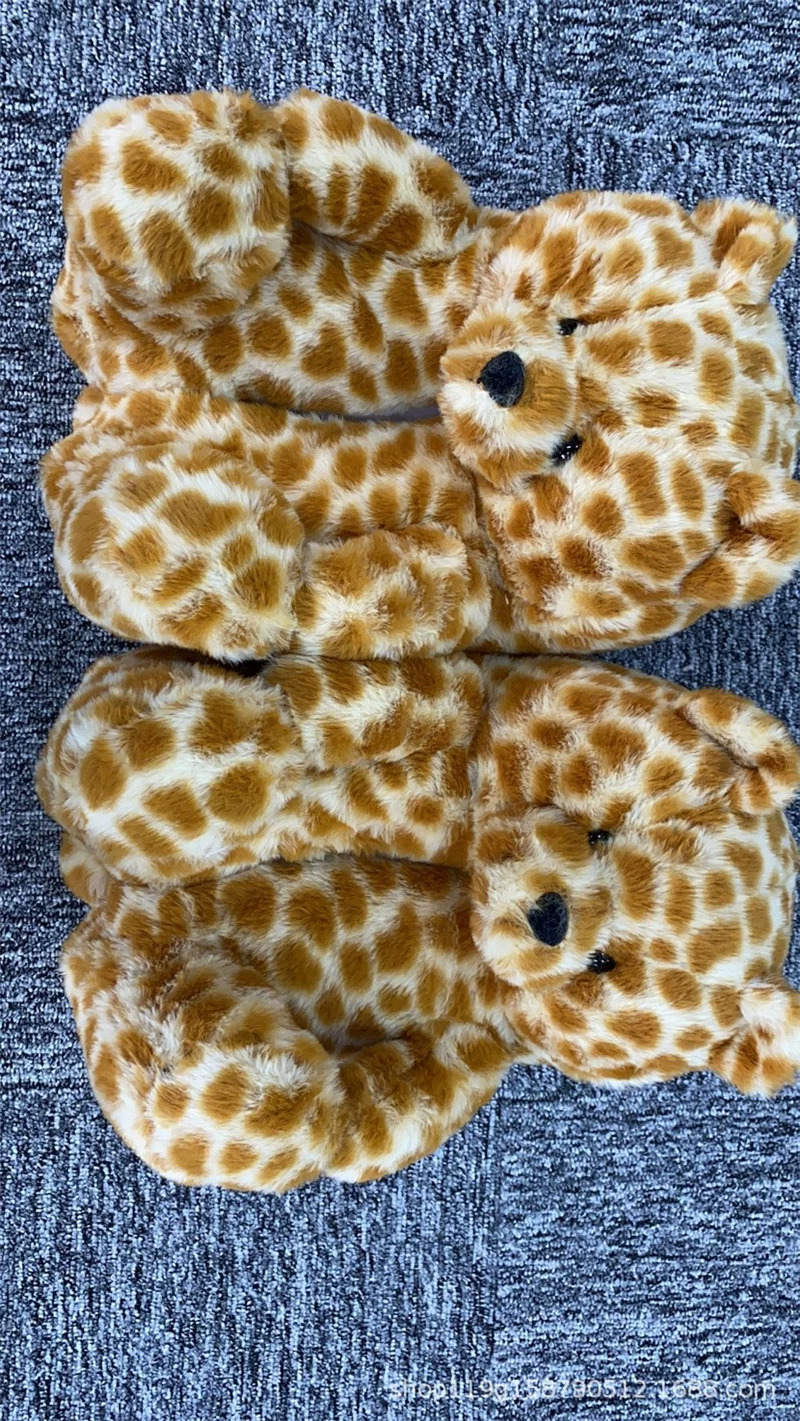 Спортивные тапочки Spot Teddy Bear Slippers, тапочка Медвежонок, пол Floor Plush Deep Cotton Warm Shoes