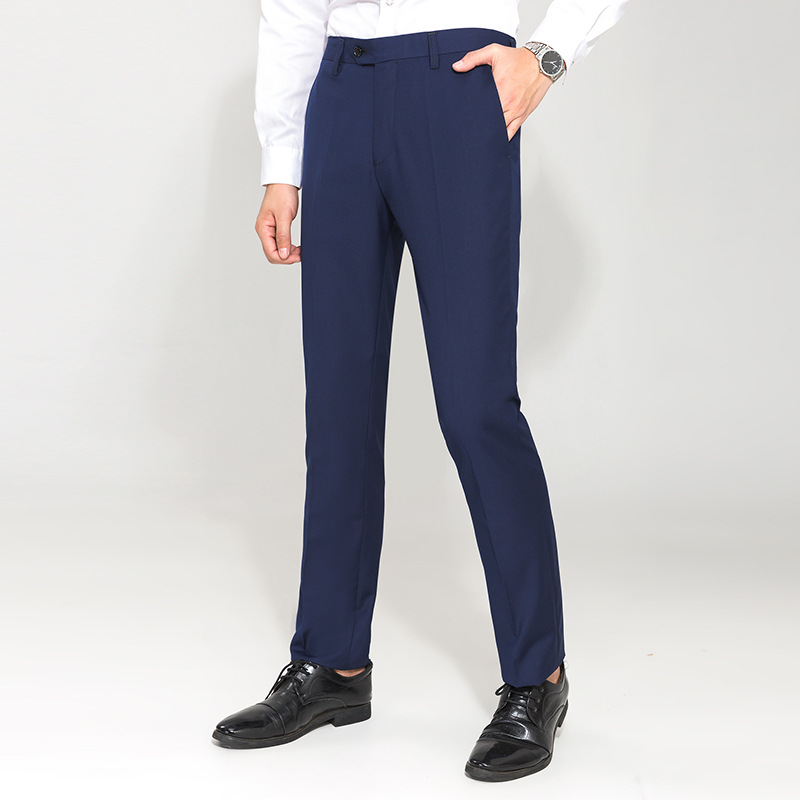 Pantalones de vestir ajustados para hombre para primavera y otoño, ropa formal de negocios, pantalones de traje casuales de pierna recta sin arrugas image 4