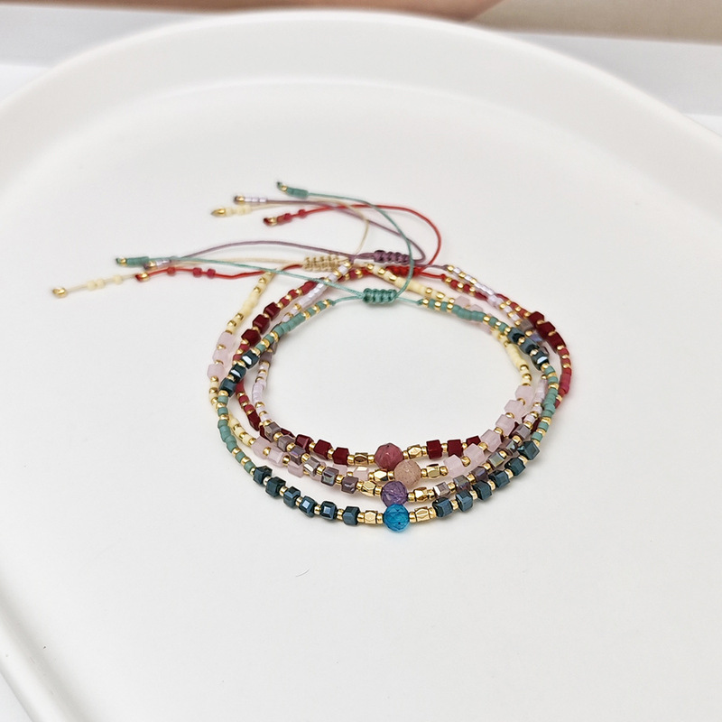 Summer Ins Style Street Fashion Bestie Friendship Bracelet Miyuki Millet Beads Sunstone Energy Bracelet