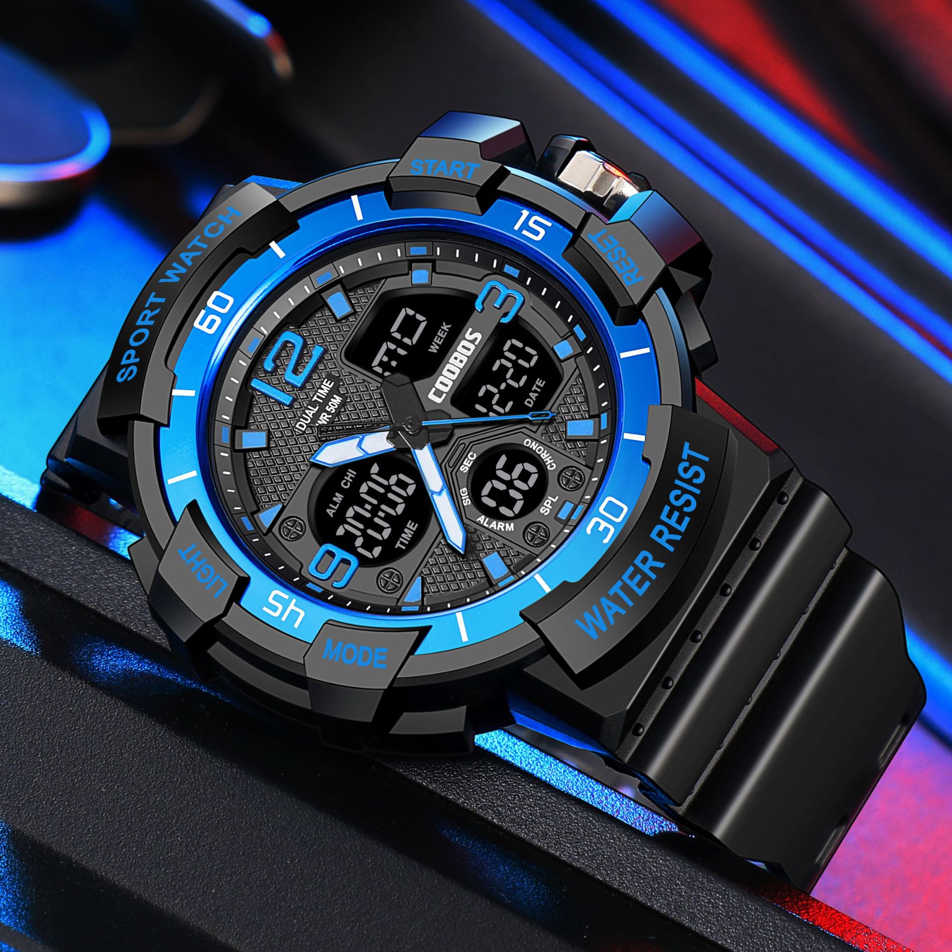 Men's Sports Watch Luminous Waterproof Electronic Digital Sport_voghion.com