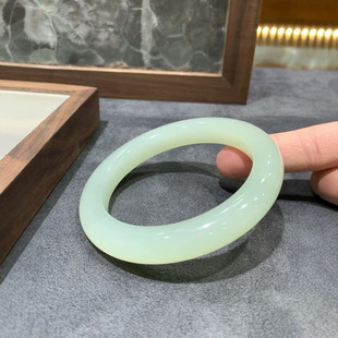 Jin Yu Tang Xinjiang Hetian Jade Gao Bing Qing Shui Material Bracelet Delicate and Moisturizing Full Ethereal Misty Bracelet Type