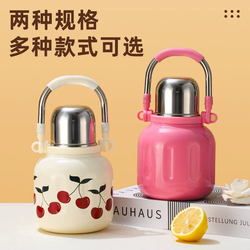 Children's high quality handheld capacious glass stainless steel