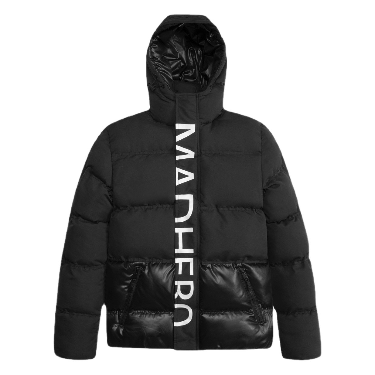 Amazon Abrigo acolchado de algodón para hombres con capucha impreso suelto de mediana edad Nuevo Abrigo acolchado de algodón para hombres más tamaño