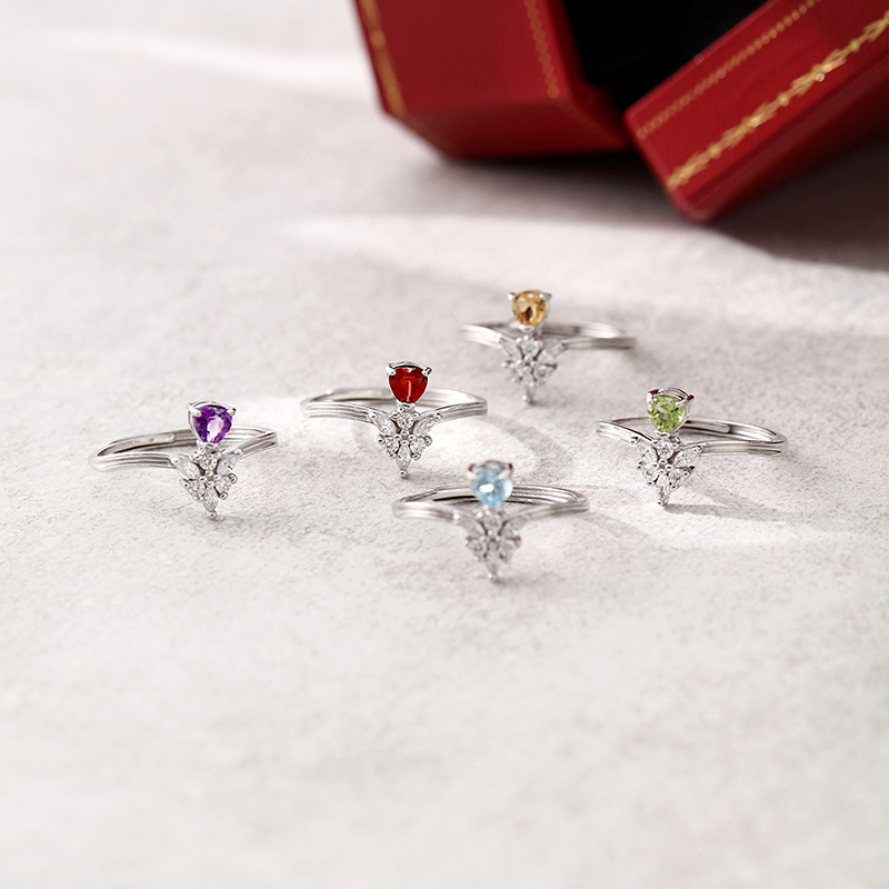 Nuevo anillo de topota azul natural con incrustaciones de todo el cuerpo S925 diseño de joyería de plata joyería femenina simple en vivo al por mayor