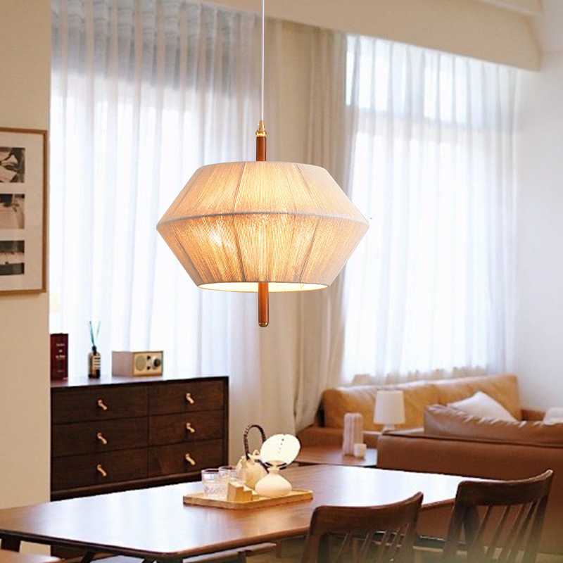 Tejido retro dormitorio araña estilo japonés sala de estar madera maciza Zen té B & B restaurante lámparas