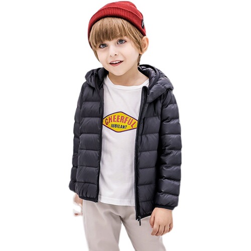 Children's thin white down-filled winter jacket, 90% down, ultra-light and ultra-thin, autumn and winter wear, easy to store and convenient.