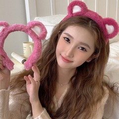 Autumn and Winter Popular Pressure Hair Frog Strawberry Bear Hair Clip Headband Braided Hair Band Face Wash Apply Face Mask Cartoon Hair Clip for Girls Cute Hair Accessory