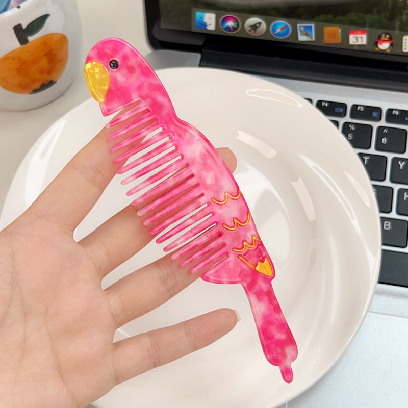 ヨーロッパとアメリカで売れ筋の漫画ヘアコーム、かわいい白鳥タツノオトシゴ酢酸コーム、テクスチャードロングハンドルコーム、メイクアップコーム、ストレートヘアコーム|undefined