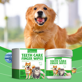 YEGBONG Cats and Dogs Teeth Wipes Pet Dogs Gentle Teeth Cleaning Tartar Teeth Stains Fresh Breath Wipes