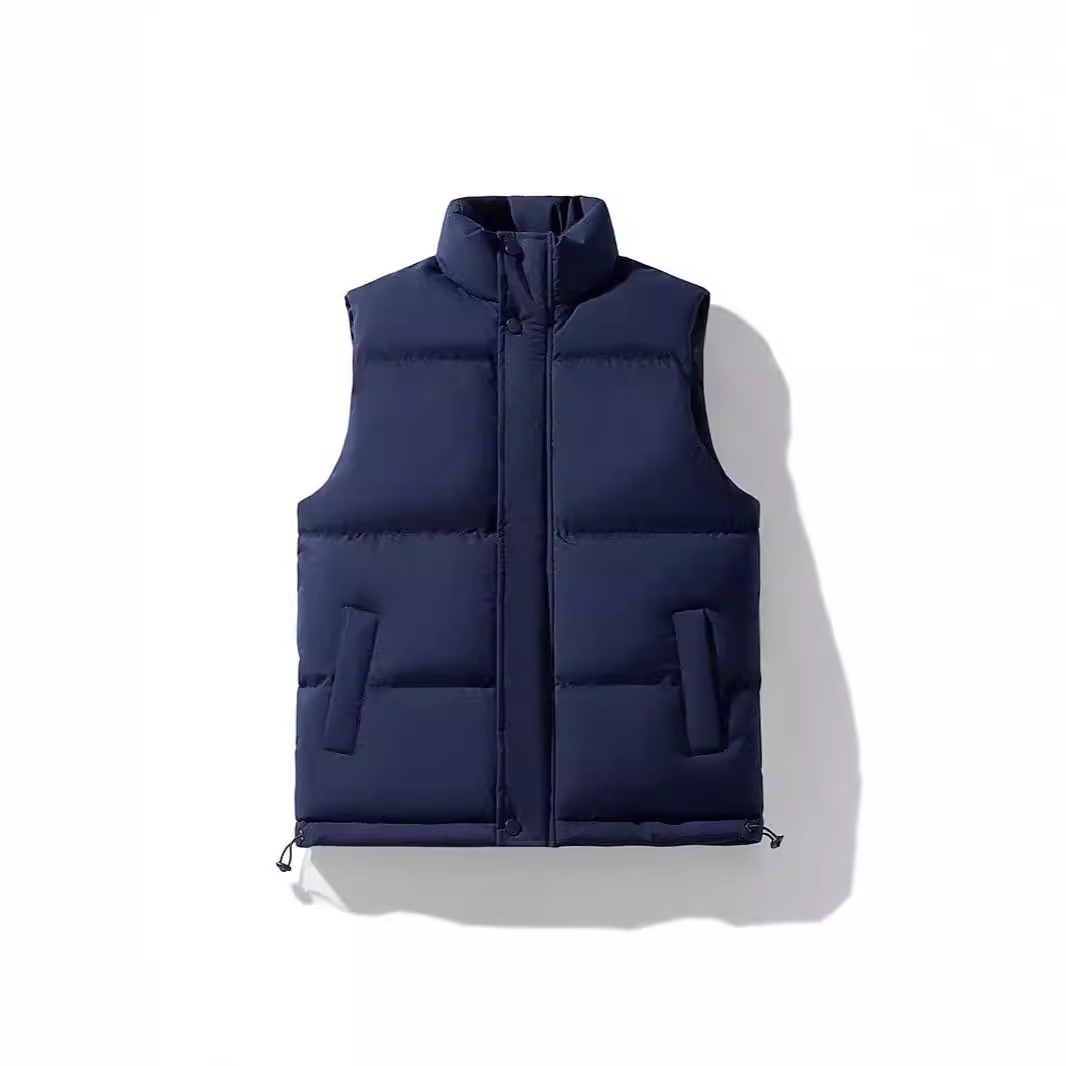 Chaleco de algodón grueso para hombre – Cuello alto, ideal para el invierno, negro/blanco/azul real, tallas M-8XL_voghion.com