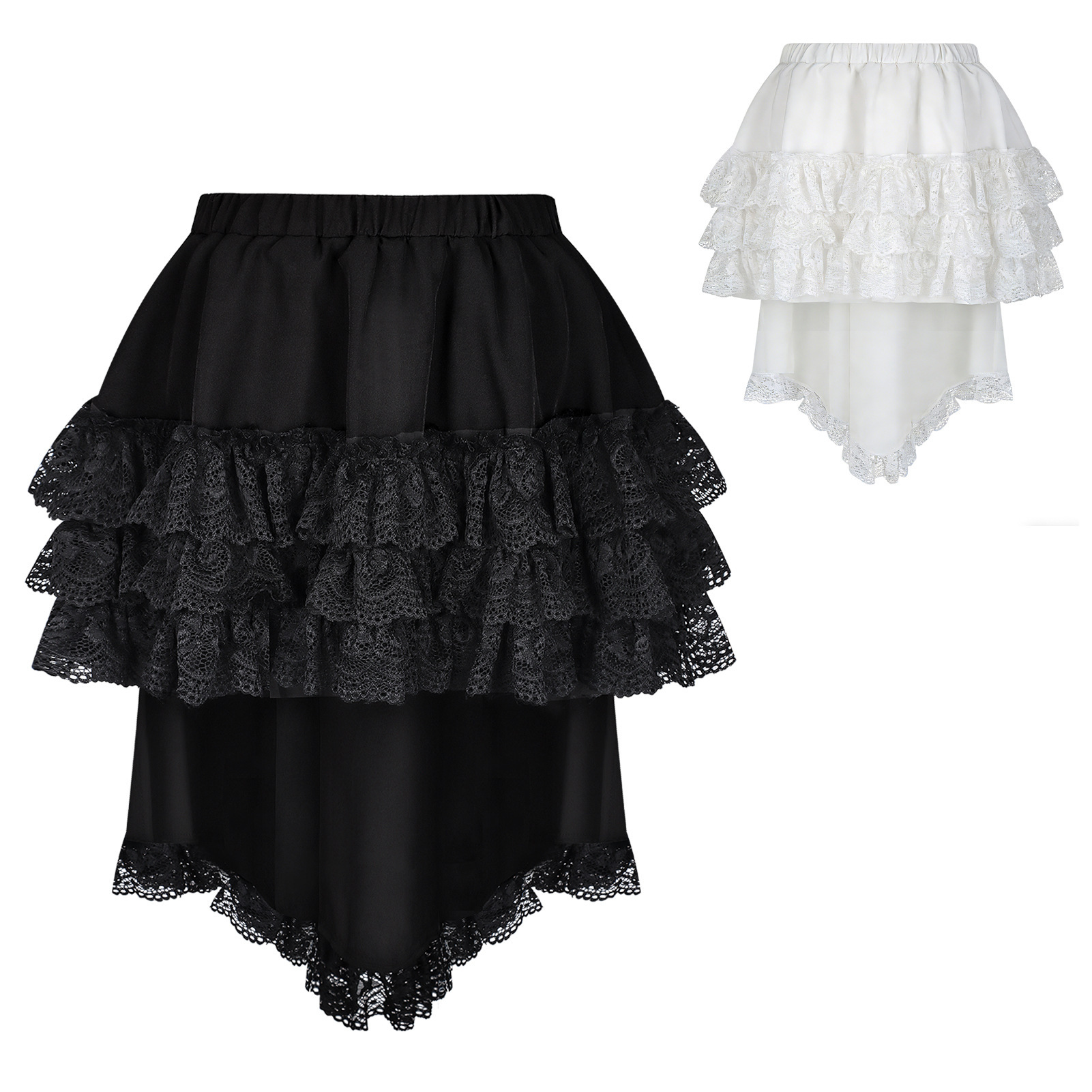 2026新款哥特女装暗黑蕾丝不规则短裙维多利亚复古朋克亚文化短裙