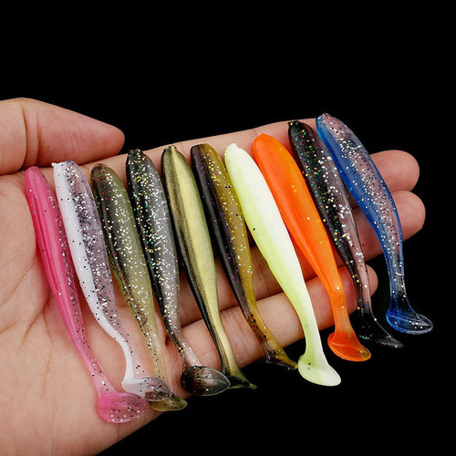 Two-color T-tail soft bait, fake bait, Luya bait, wholesale Luya bait, weight by kilogram, kilogram, kilogram, soft worm weight