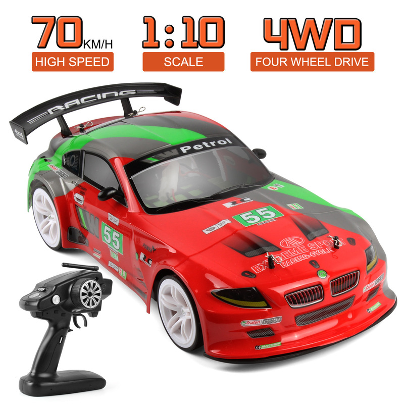 ホットセール 1:10 高速リモートコントロール四輪駆動レーシングカー 2.4 グラムドリフトライト付き 40-70KM/H フラットランニングおもちゃの車|undefined