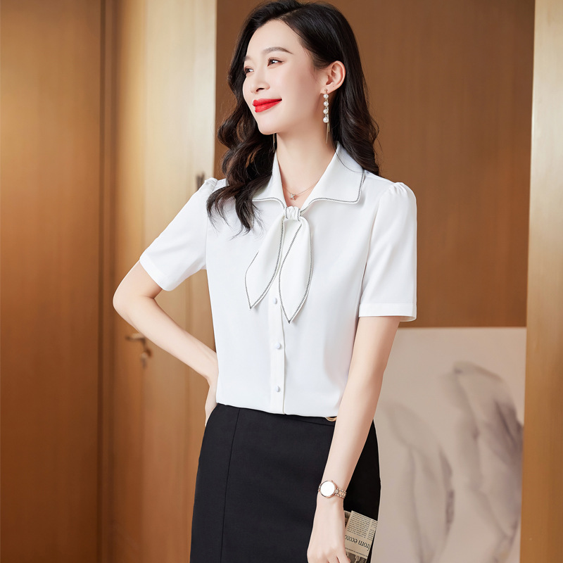 Professional fashionable elegant summer shirt with bow