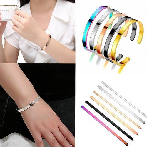Factory-direct wholesale C-shaped titanium steel bracelet, straight-bar DIY stainless steel bracelet ring—wholesale cross-border European and American jewelry.