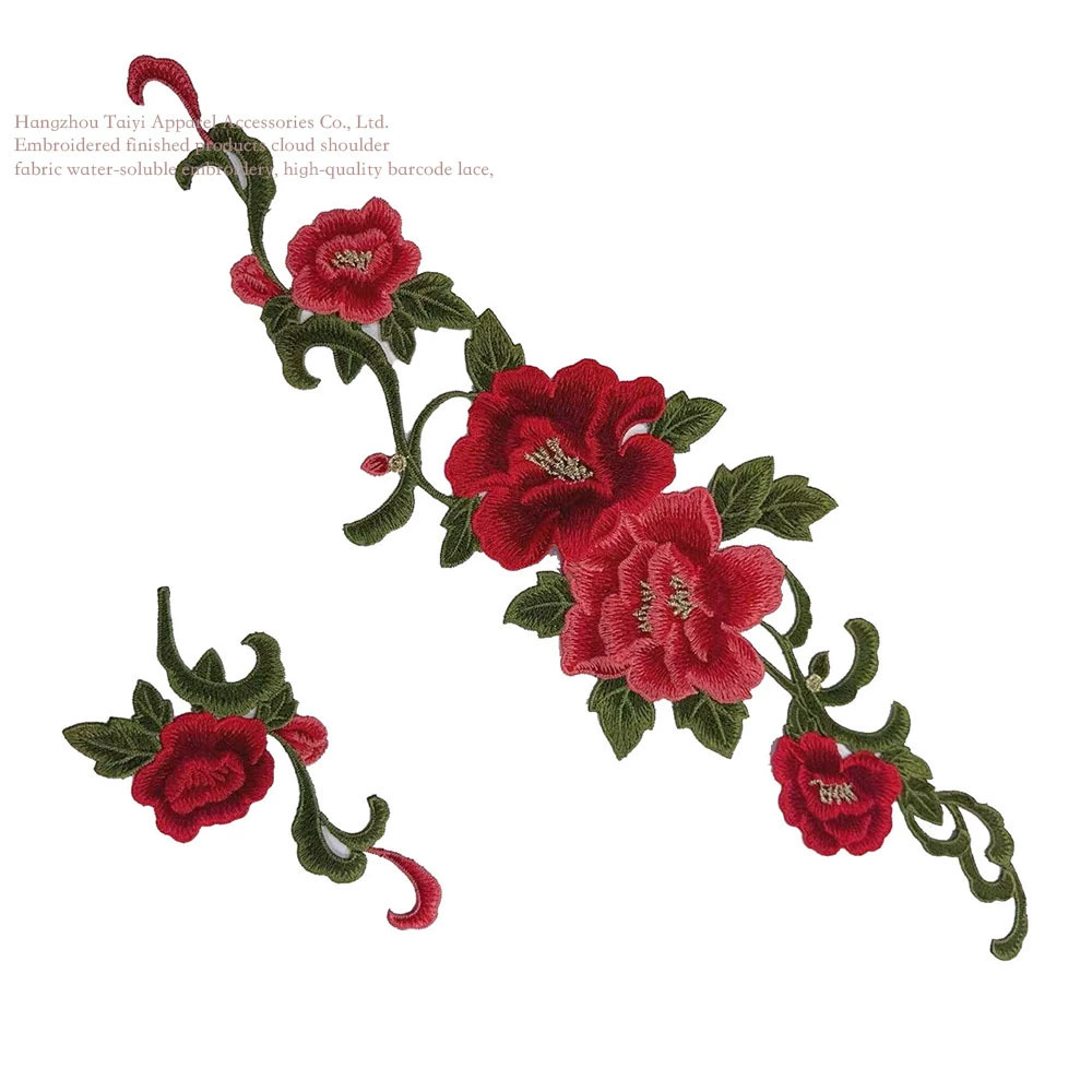 Cheongsam футболка Hanfu Taiji Show Китайский костюм вышитый синий фиолетовый желтый красный пион наклейка декоративный цветок