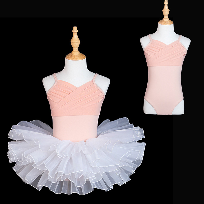 Ropa de baile para niños, ropa de entrenamiento de baile para mujeres, tirantes, falda de manga larga, falda de princesa, ropa de ballet, ropa de gimnasia, verano