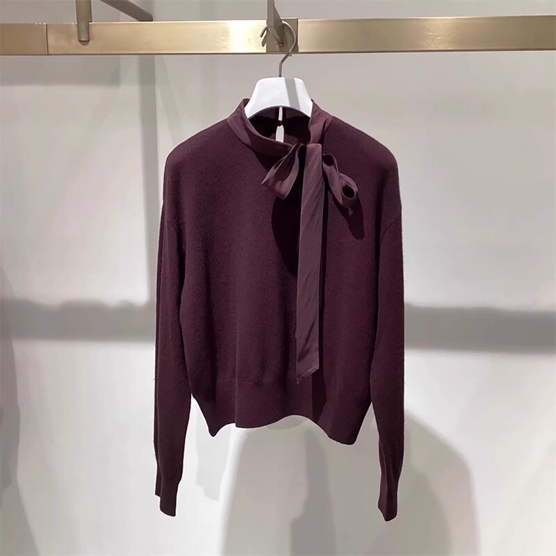 Floating Collar Casual Versatile Knitwear 2025 Autumn Commuter Knitwear for Women 1Ga132792