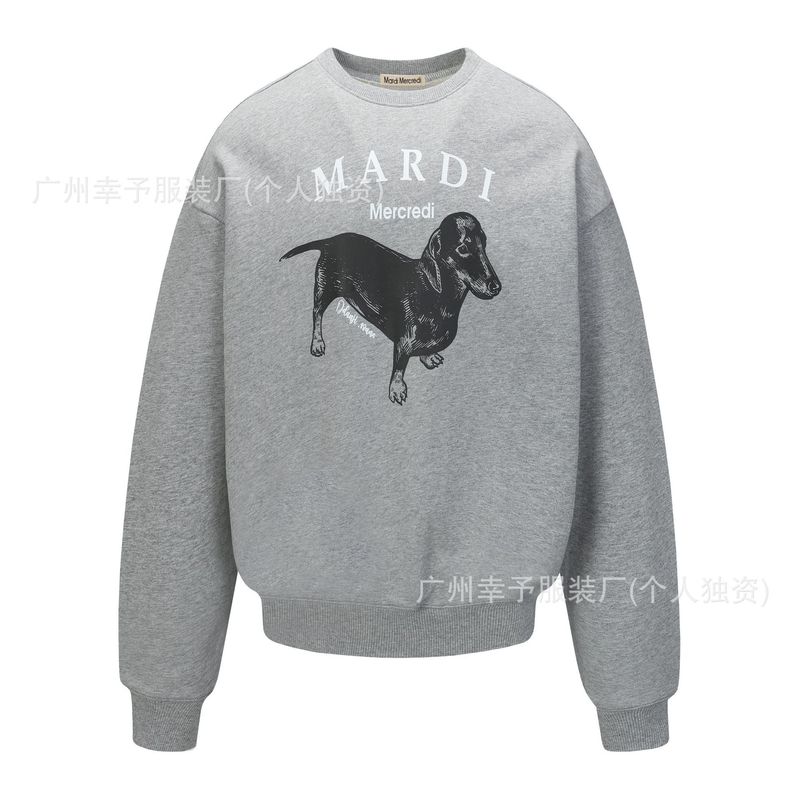 韩国Mardi卫衣赵露思同款小雏菊腊肠狗女秋冬刺绣印花套头圆领外|undefined