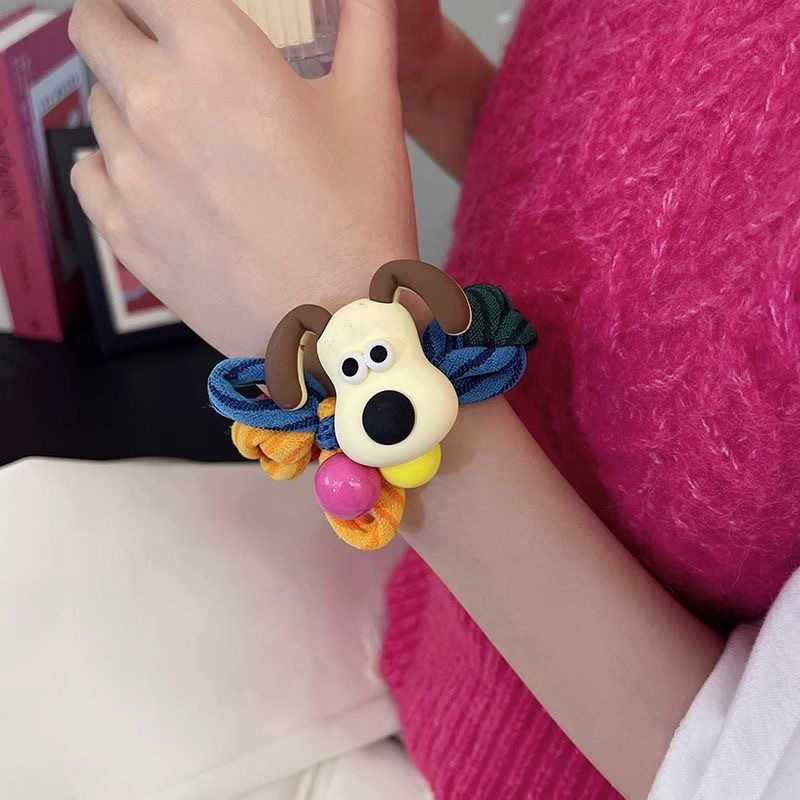 Diadema de perro lindo para niños 2023 Nueva banda de pelo tejida para niña tocado cuerda de pelo de cola de caballo duradera grande para niña
