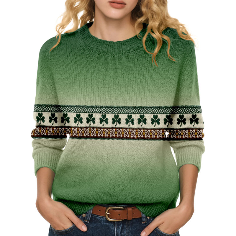 LXF-YT52-Saint Parkrit pullover sweater Amazon cross-border European and American spring and autumn long-sleeve popular Fair Isle style LXF-YT52-Saint Parkrit pullover sweater Amazon cross-border European and American spring and autumn long-sleeve popular Fair Isle style