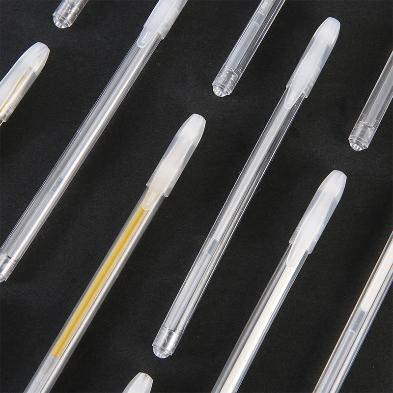 Pluma de resaltado blanco de resaltado cartucho de bala de 0.5mm pastel oro y plata blanco pluma de pintura de mano pluma neutra