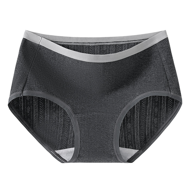 Ropa interior de cadera transpirable de algodón de hilo floral, entrepierna antibacteriana de grado 10A, entrepierna larga, ropa interior de contraste de algodón puro, ropa interior de mujer