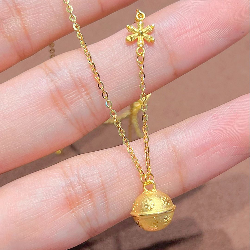 크리스마스 트리 눈송이 벨 목걸이