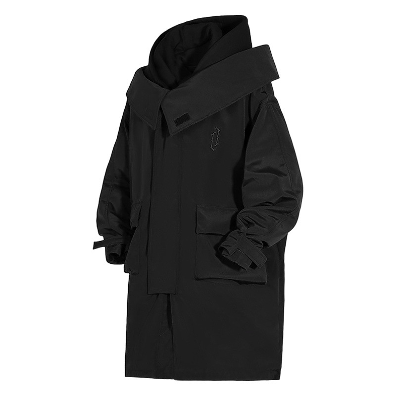 Chaqueta de Trabajo de Estilo Nacional de Jiyue Heavy Industries, Nueva Colección de Primavera y Otoño, Estilo Falso de Dos Piezas, Chaqueta de Gabardina con Parches, Holgada, Informal, de Longitud Media para Hombre