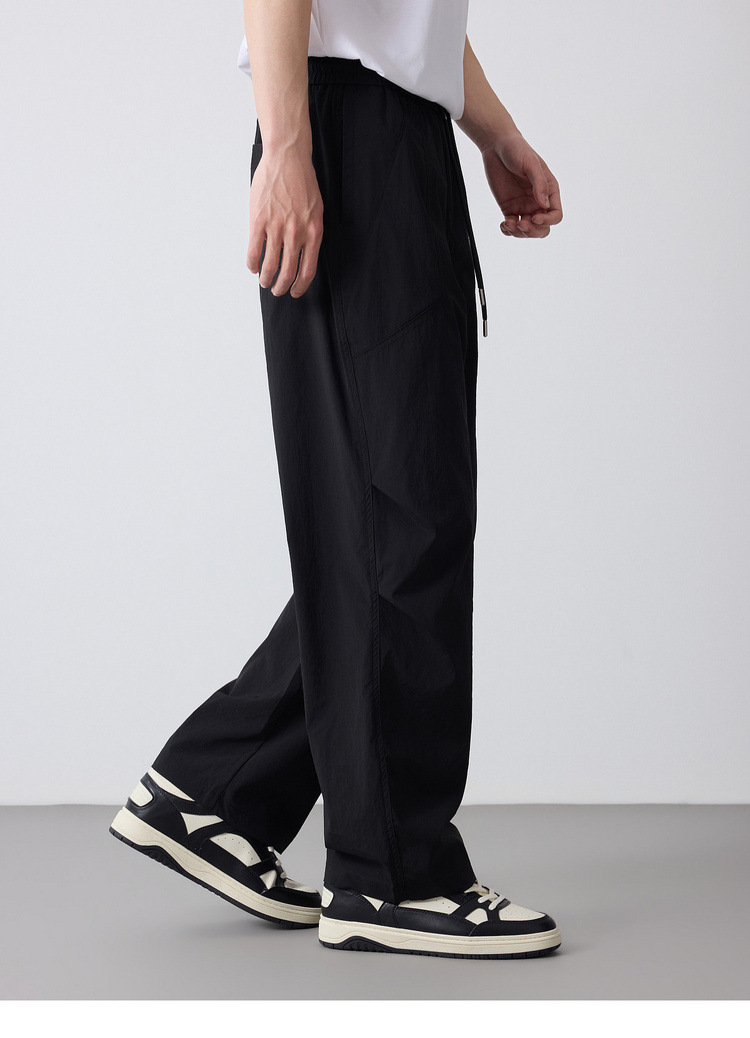 Quần jogger nam dáng rộng thùng thình phong cách thể thao thành phố, cạp chun — đen chi tiết 39