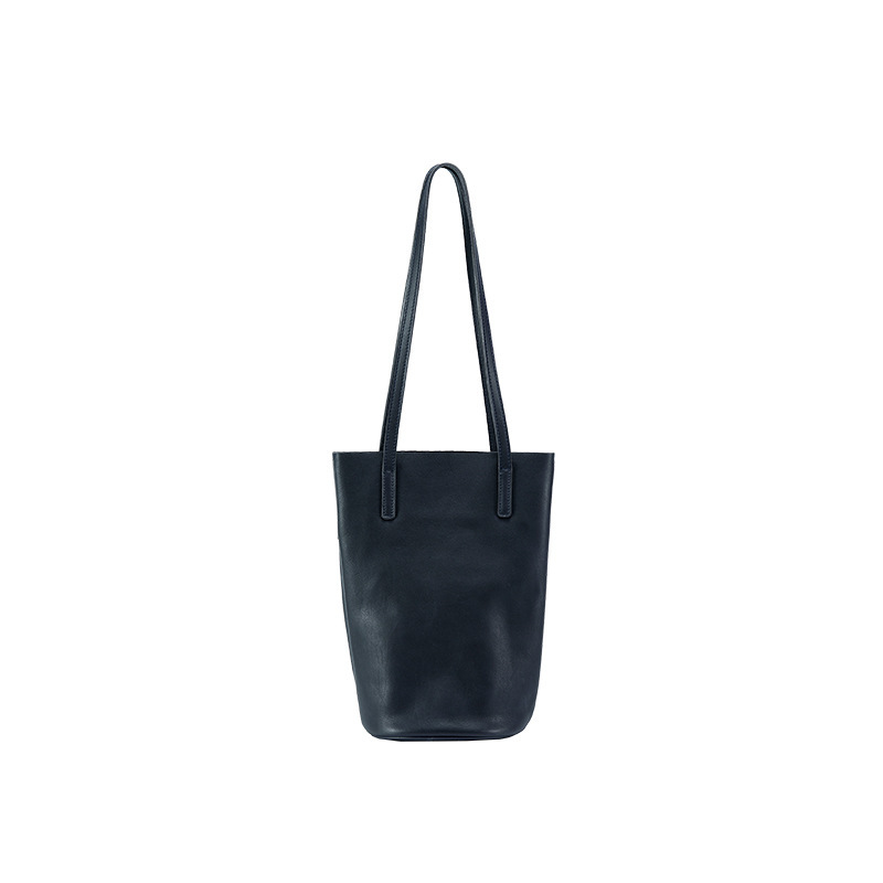 Qiu Zhen Lazy Bucket Bag レディース 本革 脇の下ショルダーバッグ レトロ 通勤バッグ トップレイヤー 植物タンニンなめし牛革 レディースバッグ|undefined