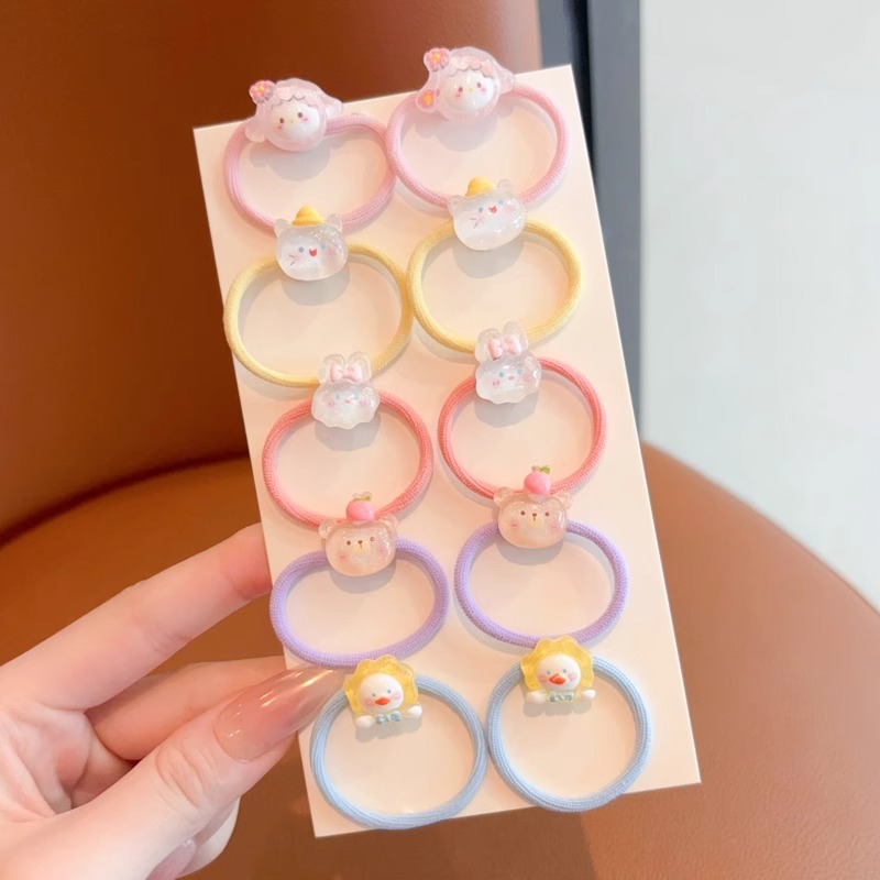 Cuerda para el cabello de color caramelo de dopamina, sentido avanzado femenino, cuerda para el cabello de dibujos animados de todo fósforo, cuerda para el cabello sin costuras, banda de goma para niños lindos