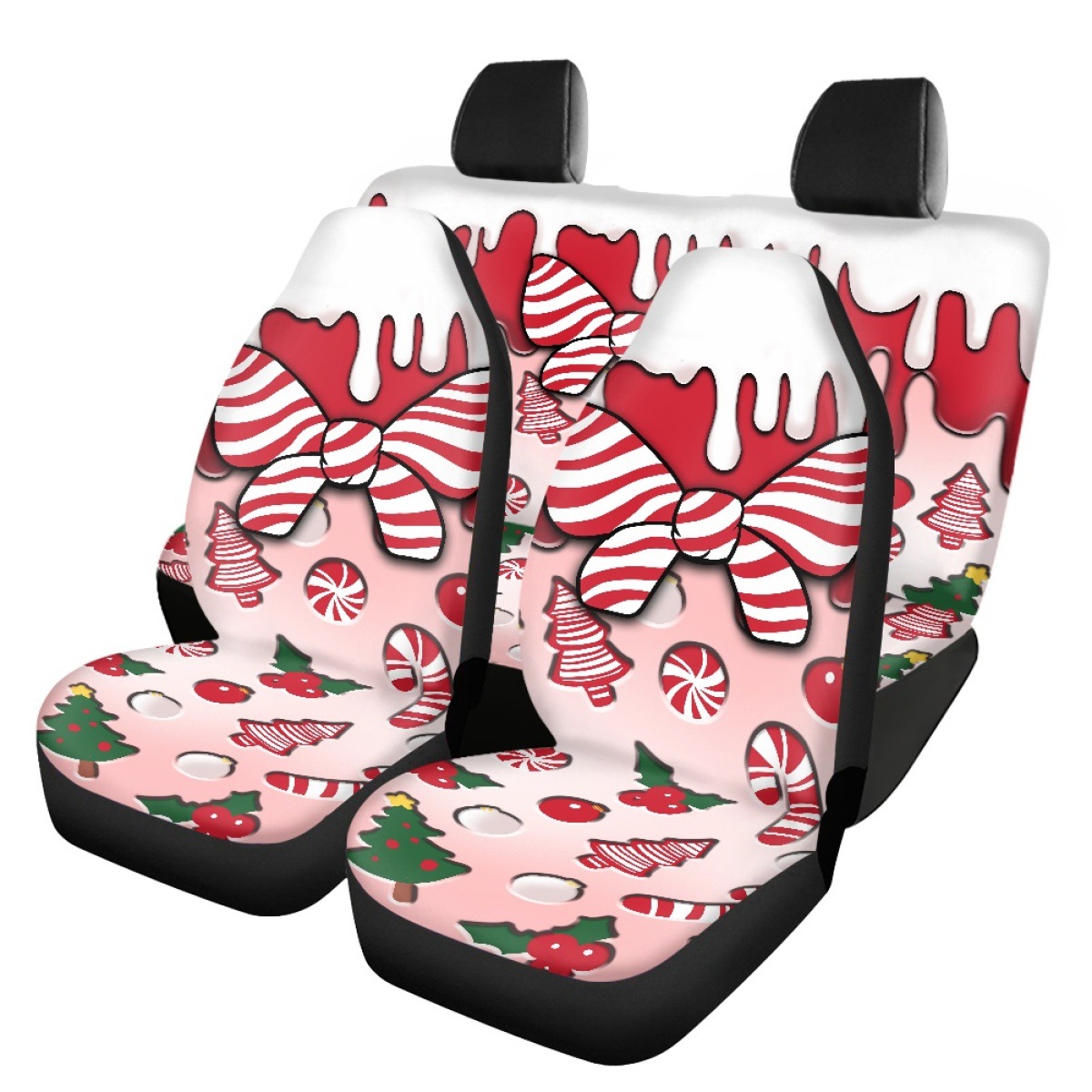 Santa Claus Print Custom Seat Covers Amazon Car Anti-Slip 3-Piece Set Seat Cushion Pod, Minimum Order of One Piece