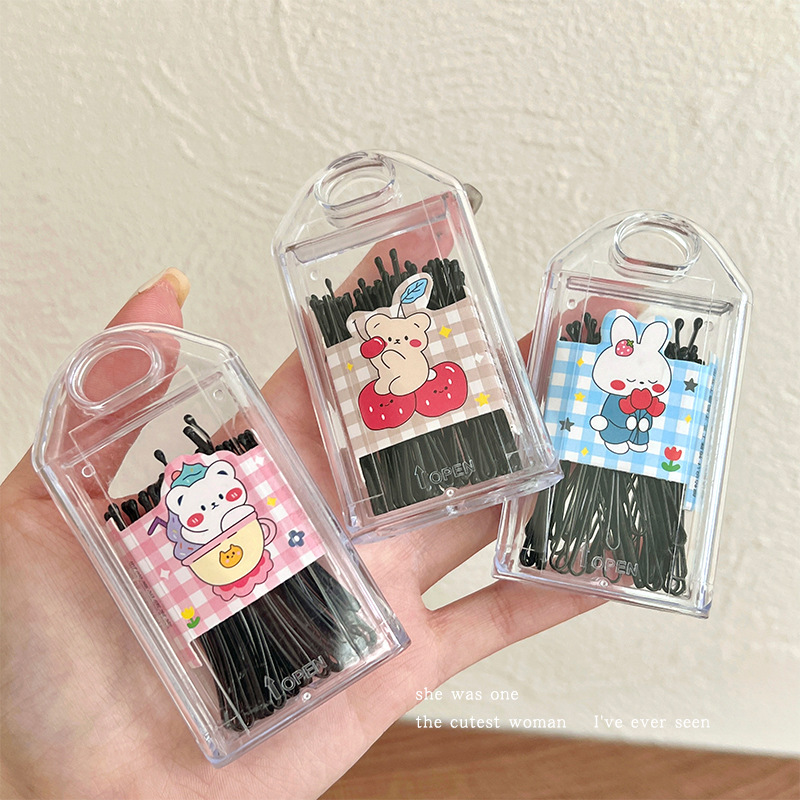 Clipe negro para estudiantes clipe de bordes para niños fijo cabello tarjeta de cabello para mujeres clipe de cabello para acero lateral