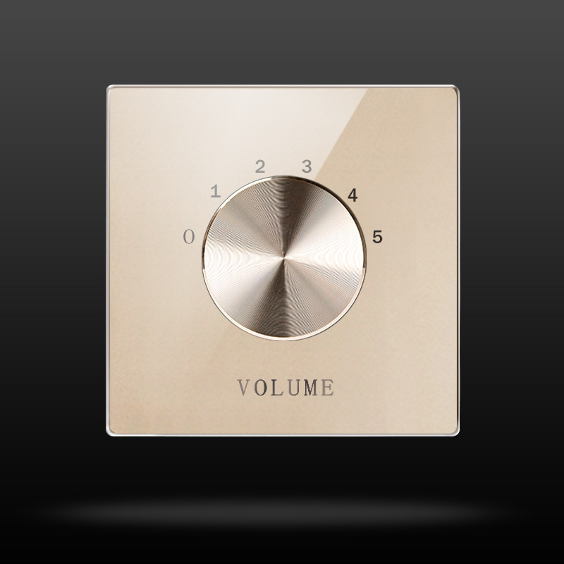 86外贸开关音控面板背景音乐喇叭音响音量控制调节旋钮面板五档