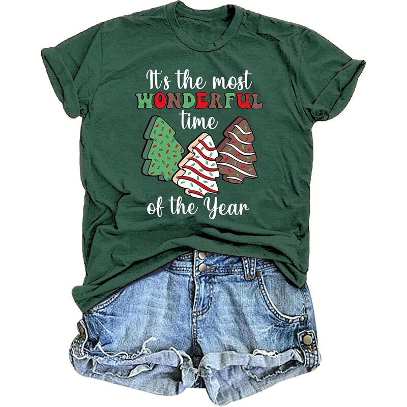 【European Size Cotton T-Shirt】Women's Christmas Shirt: Merry Christmas T-Shirt, Christmas Tree T-Shirt, Family Christmas Gift, Holiday 【European Size Cotton T-Shirt】Women's Christmas Shirt: Merry Christmas T-Shirt, Christmas Tree T-Shirt, Family Christmas Gift, Holiday