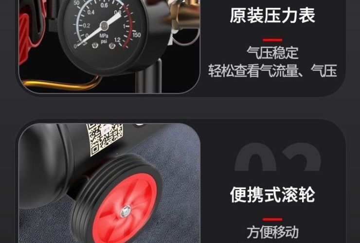 Ruicheng Air Pump Air Compressor Small Air Compressor Oil-Free Silent 220V Woodworking Spray Paint Air Pump