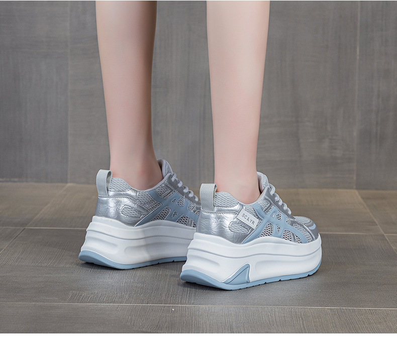Giày sneaker nữ đế dày tăng chiều cao phong cách thể thao — M2852 be, M2852 xanh, M2852 vàng chi tiết 18