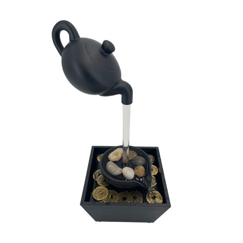 Fuente de agua de escritorio pequeña de plástico y resina para sala de estar y oficina image 3