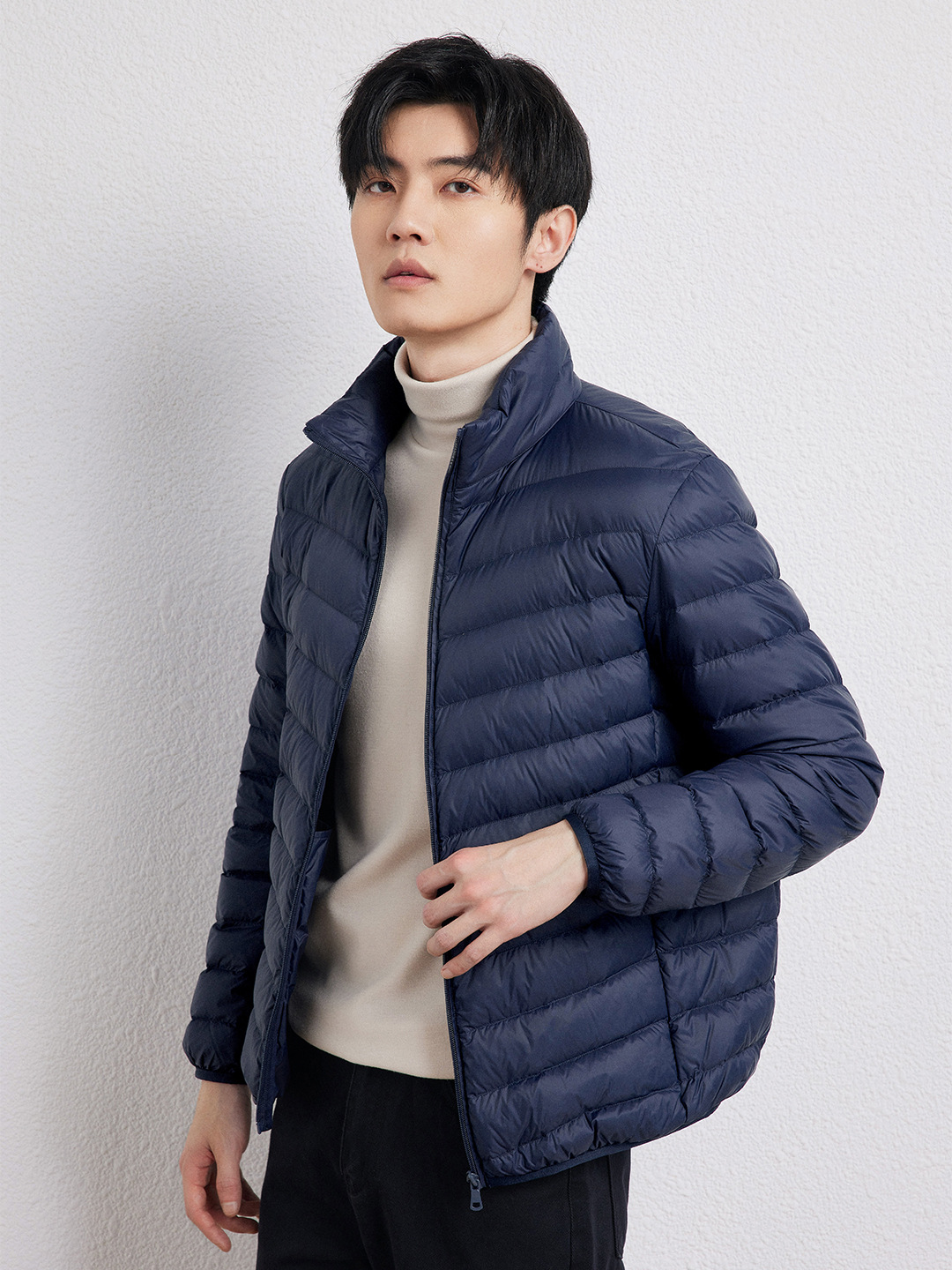 2025 新しい秋冬ダウンジャケットメンズショート軽量スタンドカラージャケット 90 ホワイトダックダウン大きいサイズライナーフラット湖