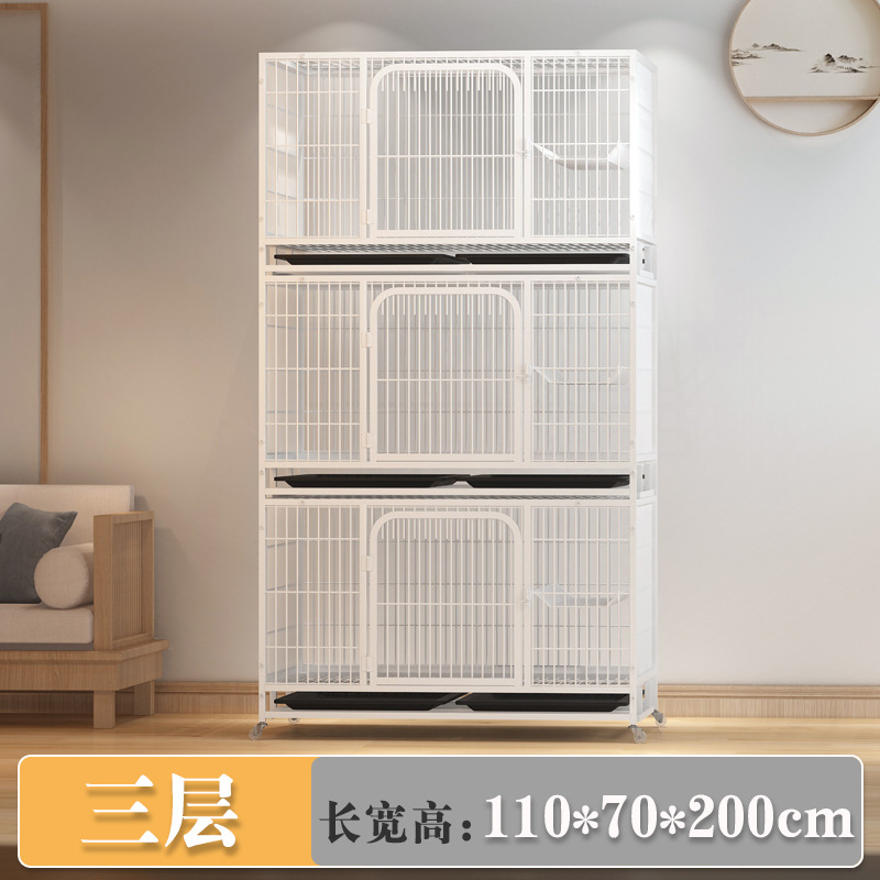 La Cría de gato jaula tienda de mascotas de tres capas Foster jaula de múltiples capas con partición de doble capa jaula de cría de gato Casa Madre y niño jaula