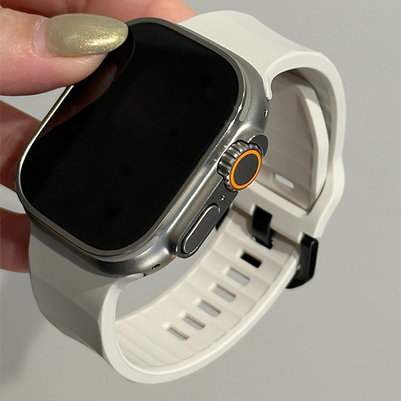 Cross-border New Wave Silicone Iwatch Strap 8 for Apple Watch Advanced Sport Trend