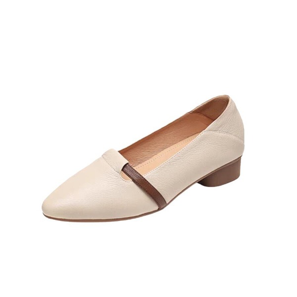 Autumn comfortable universal shoes made of soft leather pointed-toe…