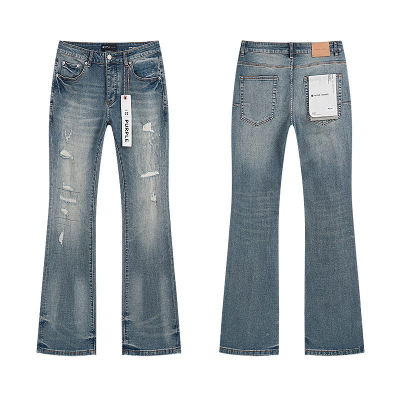 PURPLE BRAND JEANS美潮高街男士休闲破洞设计款修身显瘦牛仔长裤|undefined